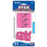 BAZIC Pink Eraser Sets (15/Pack), pack of 24
