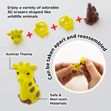 BAZIC Wildlife Adventures 3D Eraser Sets, pack of 24