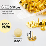 BAZIC Push Pins Gold Metallic Flat Head Steel Thumb Tacks (200/pack), 24-Packs