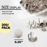 BAZIC Push Pins Silver Flat Head Steel Thumb Tacks (200/pack), 24-Packs