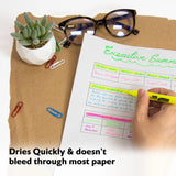 BAZIC Pen Style Fluorescent Highlighters w/ Pocket Clip (5/Pack), pack of 24