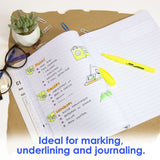BAZIC Pen Style Fluorescent Highlighters w/ Pocket Clip (12/Box), pack of 12