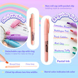 BAZIC Pen Style Pastel Highlighters w/ Pocket Clip (5/Pack), pack of 24