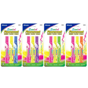 BAZIC Fruit Scented Highlighters (3/Pack), pack of 24
