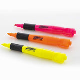 BAZIC Yellow Desk Style Fluorescent Highlighters w/ Cushion Grip (3/Pack), pack of 24
