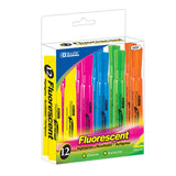 BAZIC Desk Style Fluorescent Highlighters (12/Box), pack of 12