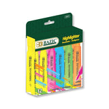 BAZIC Desk Style Fluorescent Highlighters (12/Box), pack of 12