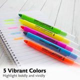 BAZIC 5 Fluorescent Gel Highlighters, pack of 12