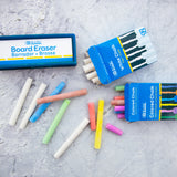 BAZIC 12 Color & 12 White Chalk w/ Eraser Set, pack of 24