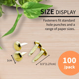 BAZIC 1/2" Brass-Plated Fasteners (100/Pack), pack of 24