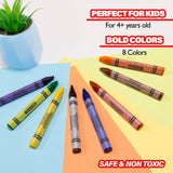 BAZIC 8 Color Premium Jumbo Triangle Crayons, pack of 24