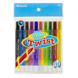 BAZIC 10 Color Mini Propelling Crayons, pack of 24