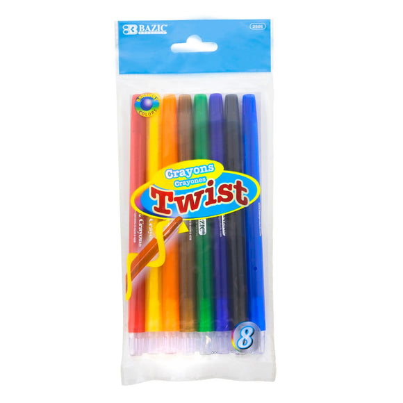 BAZIC 8 Color Propelling Crayons, pack of 24