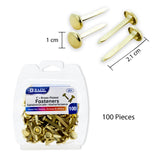 BAZIC 1" Brass-Plated Fasteners (100/Pack), pack of 24