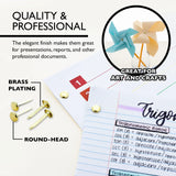 BAZIC 1" Brass-Plated Fasteners (100/Pack), pack of 24
