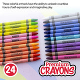 BAZIC 24 Color Premium Crayons, pack of 24