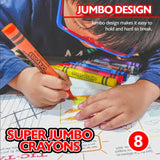 BAZIC 8 Color Premium Super Jumbo Crayons, pack of 24