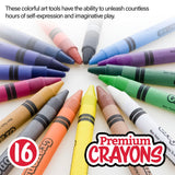 BAZIC Crayons 16-Count, Non Toxic Drawing Crayon (16/Pack), 24-Packs