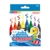 BAZIC 8 Color Washable Premium Jumbo Crayons, pack of 24