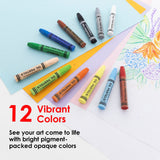 BAZIC Oil Pastel Jumbo 12 Color, Coloring Drawing Pastel, 24-Pack
