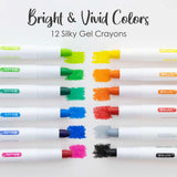 BAZIC 12 Color Silky Gel Crayons, pack of 12