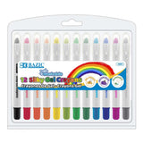 BAZIC 12 Color Silky Gel Crayons, pack of 12