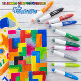 BAZIC 12 Color Jumbo Silky Gel Crayons, pack of 12