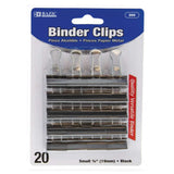 BAZIC Small 3/4" (19mm) Black Binder Clip (20/Pack), pack of 24