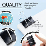 BAZIC Medium 1 1/4" (32mm) Black Binder Clip (8/Pack), pack of 24