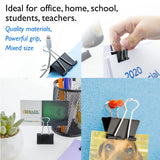 BAZIC Medium 1 1/4" (32mm) Black Binder Clip (8/Pack), pack of 24