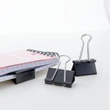 BAZIC Medium 1 1/4" (32mm) Black Binder Clip (8/Pack), pack of 24