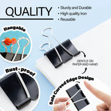 BAZIC Large 2" (51mm) Black Binder Clip (4/Pack), pack of 24