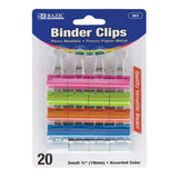 BAZIC Small 3/4" (19mm) Assorted Color Binder Clip (20/Pack), pack of 24
