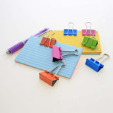 BAZIC Medium 1 1/4" (32mm) Assorted Color Binder Clip (8/Pack), pack of 24
