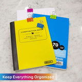 BAZIC Medium 1 1/4" (32mm) Assorted Color Binder Clip (8/Pack), pack of 24