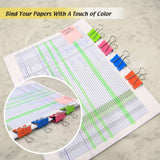 BAZIC Medium 1 1/4" (32mm) Assorted Color Binder Clip (8/Pack), pack of 24