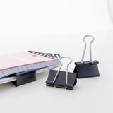 BAZIC Medium 1 1/4" (32mm) Black Binder Clip (12/Box), pack of 12