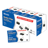 BAZIC Medium 1 1/4" (32mm) Black Binder Clip (12/Box), pack of 12