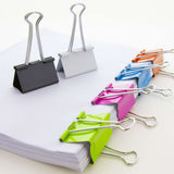 BAZIC Large 2" (51mm) Assorted Color Binder Clip (4/Pack), pack of 24