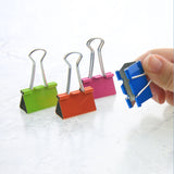 BAZIC Medium 1 1/4" (32mm) Assorted Color Binder Clip (8/Pack), pack of 24