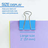 BAZIC Large 2" (51mm) Assorted Color Binder Clip (4/Pack), pack of 24