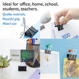BAZIC Assorted Size Black Binder Clip (12/Pack), pack of 24