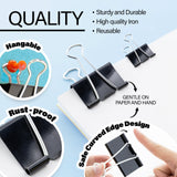 BAZIC Assorted Size Black Binder Clip (12/Pack), pack of 24