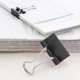 BAZIC Assorted Size Black Binder Clip (12/Pack), pack of 24