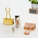 BAZIC Medium 1 1/4" (32mm) Assorted Color Metallic Binder Clip (6/Pack), pack of 24