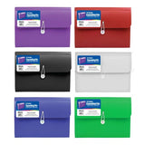 BAZIC 13-Pocket Letter Size Poly Expanding File, pack of 6
