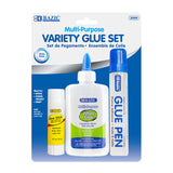 BAZIC Clear Glue & White Glue & Glue Stick Sets (3/Pack) -Pack of 24