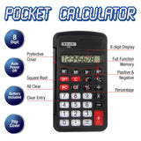 BAZIC 8-Digit Pocket Size Calculator w/ Flip Cover, pack of 24