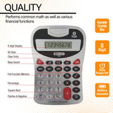 BAZIC 8-Digit Silver Desktop Calculator w/ Tone, pack of 12
