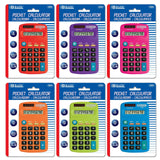 BAZIC 8-Digit Dual Power Pocket Size Calculator, pack of 24